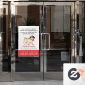 Posh pooch niedlicher Mops Fensteraufkleber (Büro Tür)