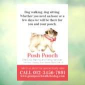 Posh pooch niedlicher Mops Fensteraufkleber (Blatt 3)