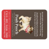 Posh pooch niedlicher Mops Hundelwanderservice Magnet (Horizontal)