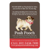 Posh pooch niedlicher Mops Hundelwanderservice Magnet (Vertikal)