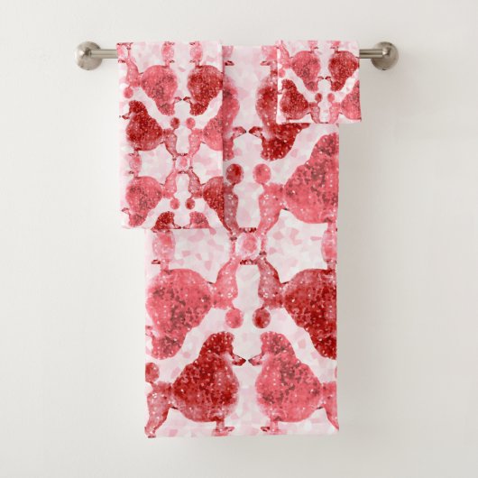 Posh Poodle Liebe Pink Badhandtuch Set (Insitu)