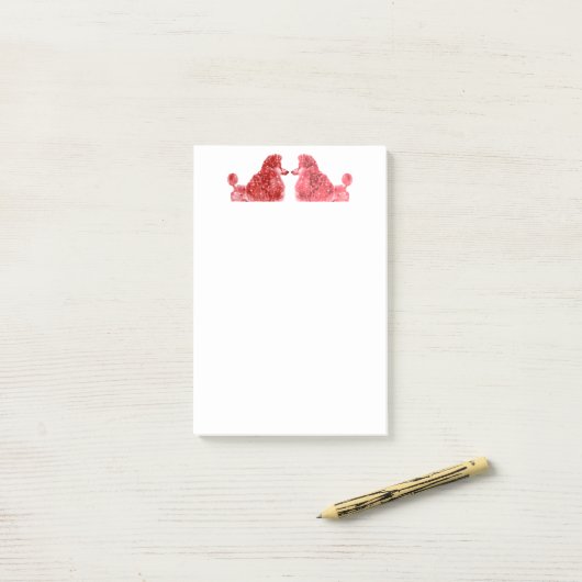 Posh Poodle Liebe Post-it Klebezettel (Auf Schreibtisch)