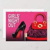 Posh Pures High Heels und Lipstick Girls Night Out Einladung (Vorne/Hinten)