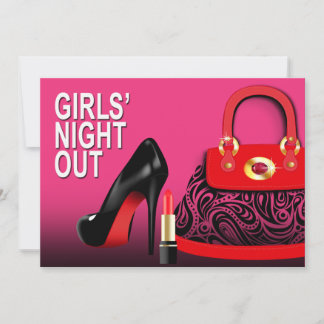 Posh Pures High Heels und Lipstick Girls Night Out Einladung