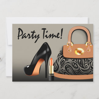 Posh Purls, High Heels und Lipstick Girls Party Einladung