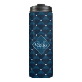Posh Quilted Navy & Bling Thermosbecher