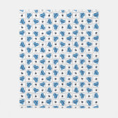 Posh Raute Dark Blue Hearts Fleecedecke (Vorderseite)