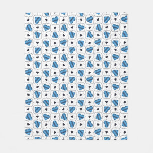 Posh Raute Dark Blue Hearts Fleecedecke