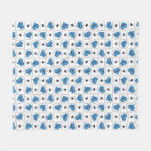 Posh Raute Dark Blue Hearts Fleecedecke (Vorderseite (Horizontal))