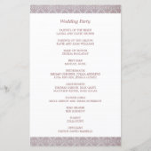 Posh Red & Orange Floral Wedding Program (Rückseite)