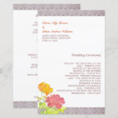Posh Red & Orange Floral Wedding Program (Vorne/Hinten)