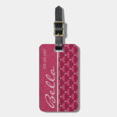 Posh Red Violet & Silver Bling Gepäckanhänger (Vorderseite vertikal)