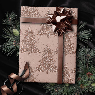 Posh Tree Pattern   Glam Rose Gold Blush Weihnacht Geschenkpapier