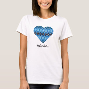 Posh Valentine Dunkelblaues großes Herz T-Shirt