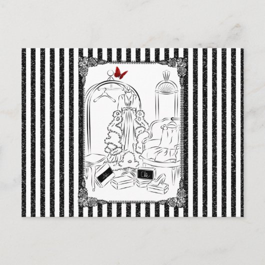 Posh Wardrobe Strip Room Postkarte (Vorderseite)