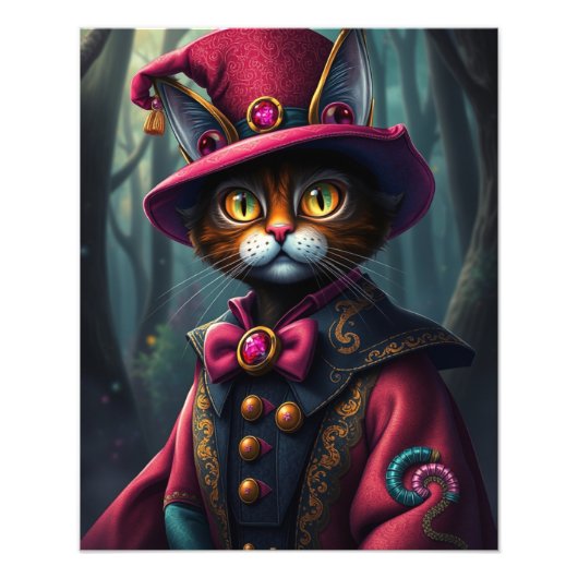 Posh Wizard Cat Fotodruck (Vorne)