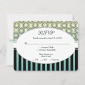 Posh Yellow and Aquamarin Wedding RSVP Card (Vorderseite)