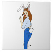 posierend Bunnygirl Fliese (Vorderseite)