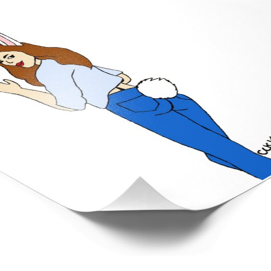 posierend Bunnygirl Fotodruck (Ecke)