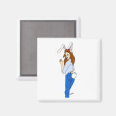 posierend Bunnygirl Magnet (Vorderseite/Rückseite)