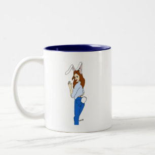 posierend Bunnygirl Zweifarbige Tasse
