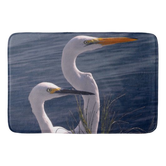 Posing Egrets Badematte (Vorderseite)