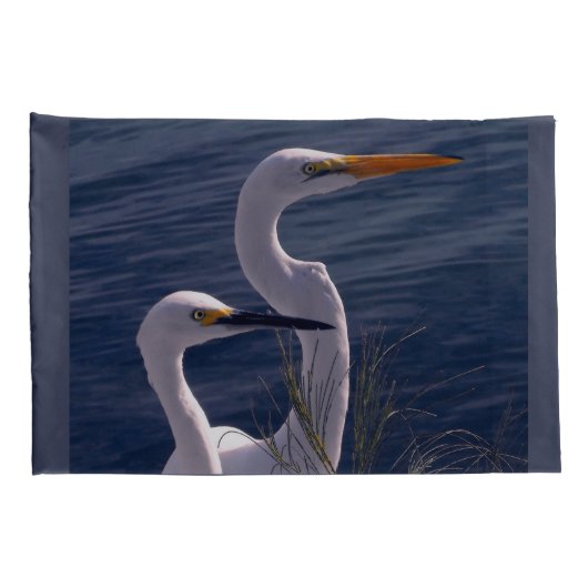 Posing Egrets Kissenbezug (Rückseite-Rechts)