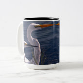 Posing Egrets Zweifarbige Tasse (Vorderseite Links)