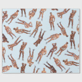 Posing Hunks Muster Geschenkpapier (Flach)