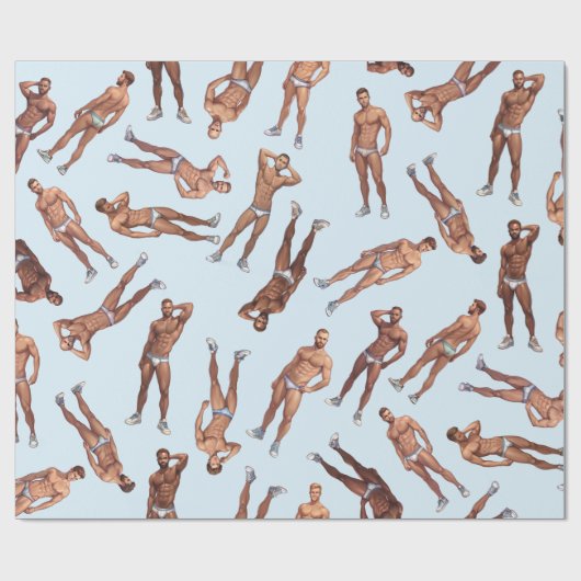 Posing Hunks Muster Geschenkpapier (Flach)