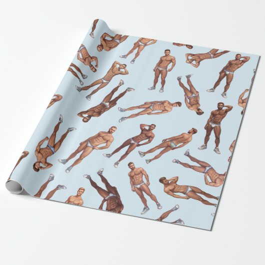 Posing Hunks Muster Geschenkpapier (Ungerollt)