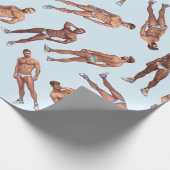 Posing Hunks Muster Geschenkpapier (Ecke)