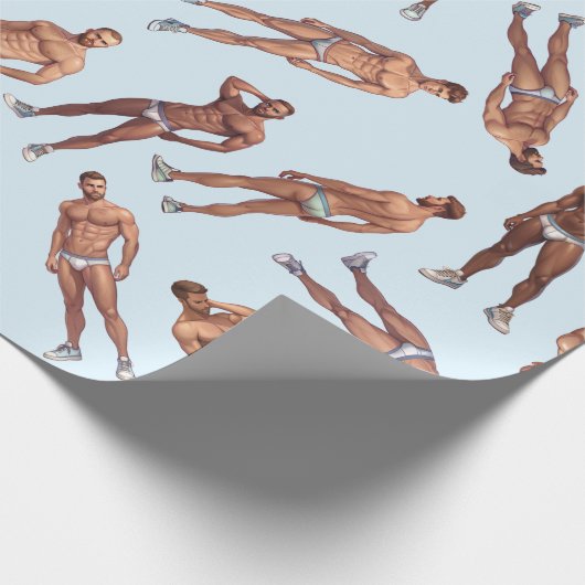 Posing Hunks Muster Geschenkpapier (Ecke)