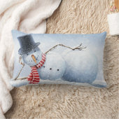 Posing Snowman Lumbar Weihnachtskissen Lendenkissen (Decke)
