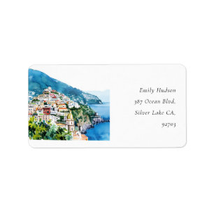 Positano Amalfi Coast Label Adressaufkleber