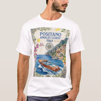 Positano Amalfi-Küste Italien Hölzernes Boot Amalf T-Shirt
