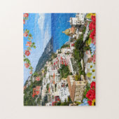 Positano Amalfi Küste Italien mit neuen Blume Puzzle (Vertikal)