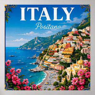 Positano Amalfi-Küste Italien Reise Poster