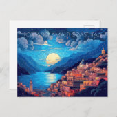 Positano Amalfi Küste Malerei Italien Reisen Kunst Postkarte (Vorne/Hinten)
