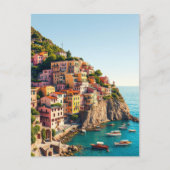 Positano Amalfi Küste Retro Reisen Cliffe Postkarte (Vorderseite)