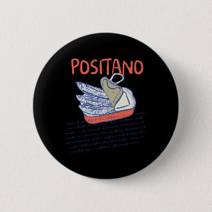 Positano Amalfi-Küste Vintage-Ästhetik Urlaub T Button