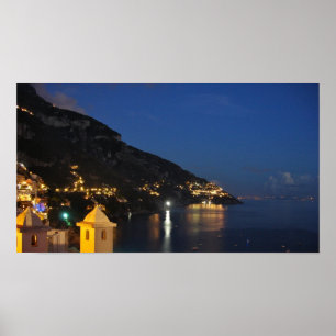 Positano at Night - Towers II - Fotografie Poster