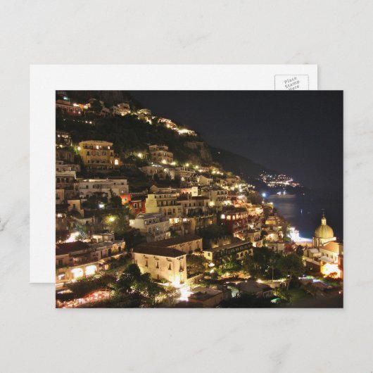 Positano bei Nacht Postkarte (Vorne/Hinten)