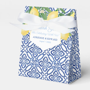 Positano Blau Antike Fliesen Und Zitronen Hochzeit Geschenkschachtel