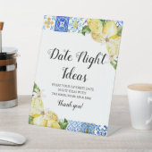 Positano Blue Tile Lemon Datum Nacht Unterschreibe Sockelschild (In SItu)