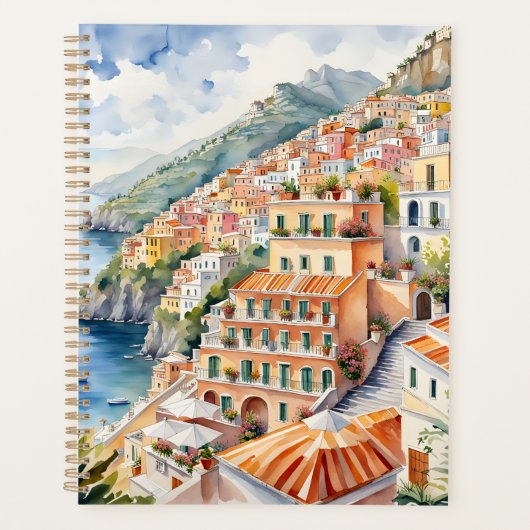 Positano: Die italienische Amalfiküste mit Aquarel Planer (Vorderseite)