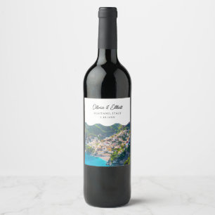 Positano Gastgeschenk Hochzeit Personalisiertes We Weinetikett