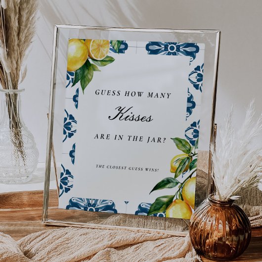 Positano Guess Wie viele Kisses Brautparty signier Poster