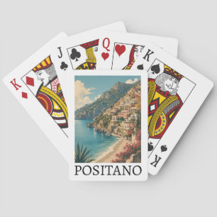 Positano Italien Amalfi-Küste Retro-Reise Spielkarten