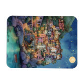 Positano, Italien - Coastal Village & Starry Sky Magnet (Horizontal)